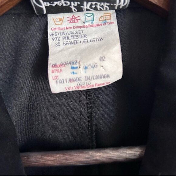 Joseph Ribkoff Black Zip Jacket Rivet Designs Size 8 - Picture 5 of 7